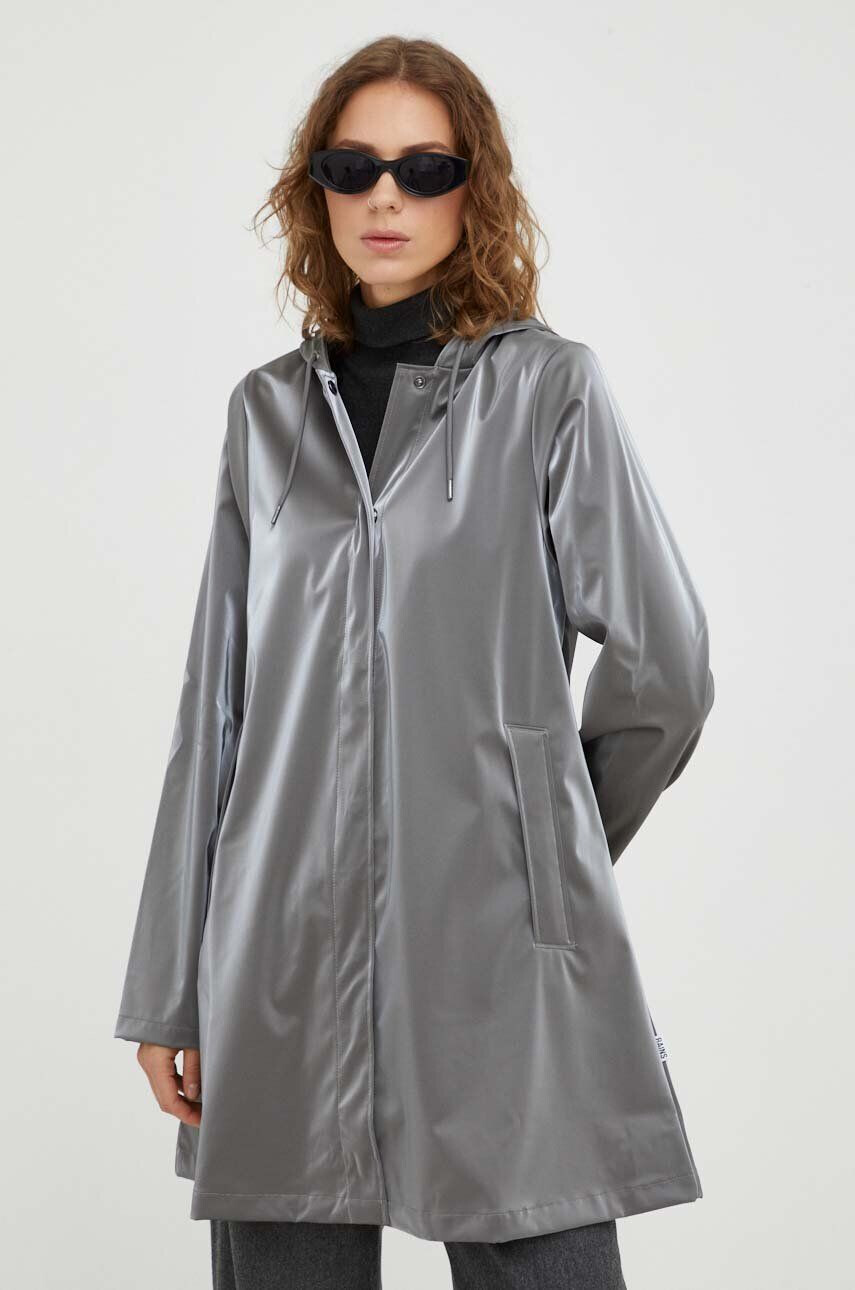 Rains geaca de ploaie 18050 Jackets femei culoarea argintiu de tranzitie - Pled.ro