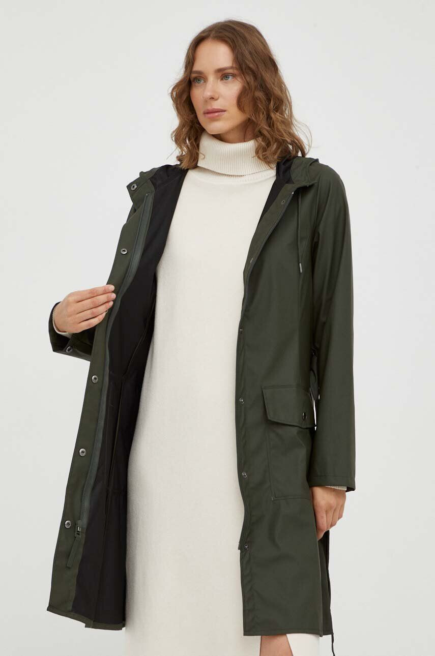 Rains geaca de ploaie 18130 Jackets femei culoarea verde de tranzitie - Pled.ro