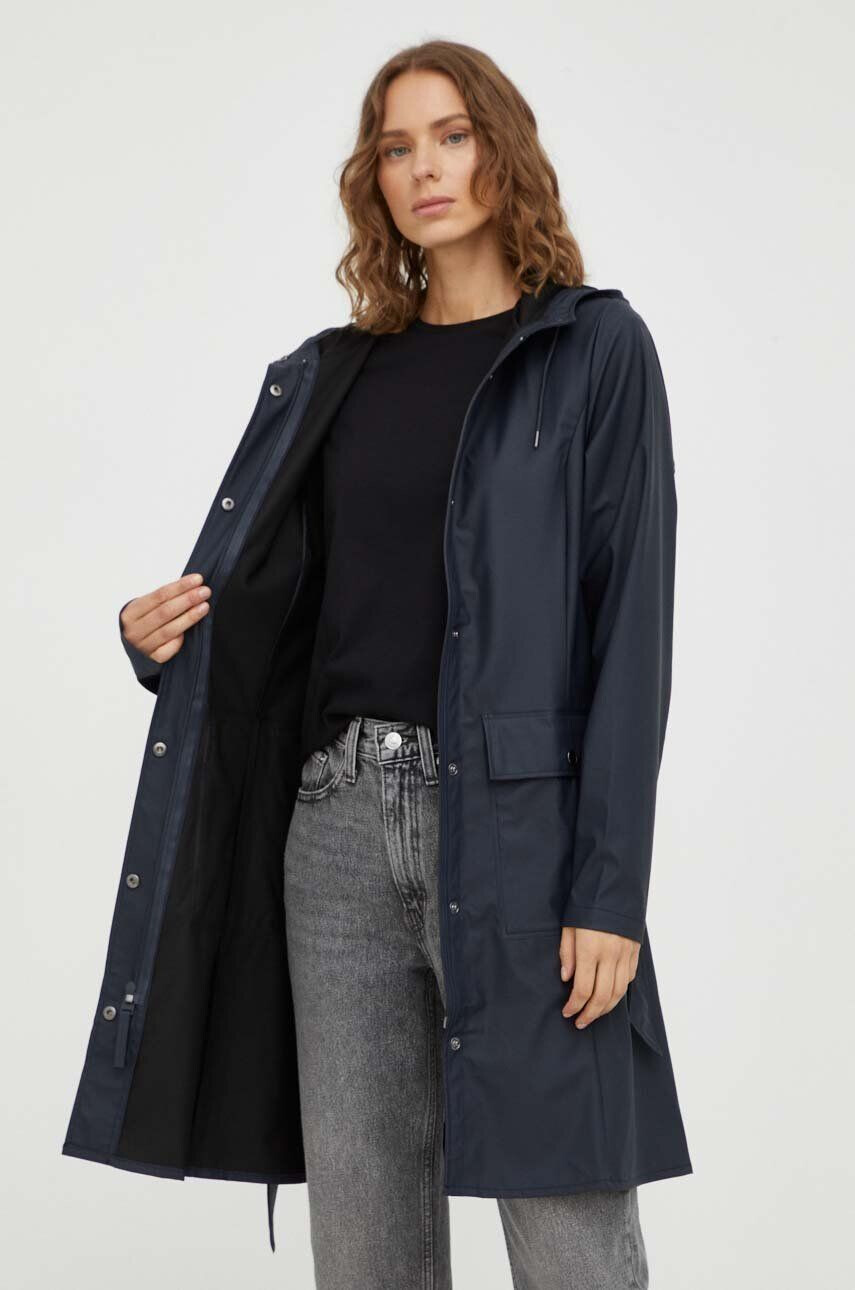 Rains geaca de ploaie 18130 Jackets femei culoarea albastru marin de tranzitie - Pled.ro