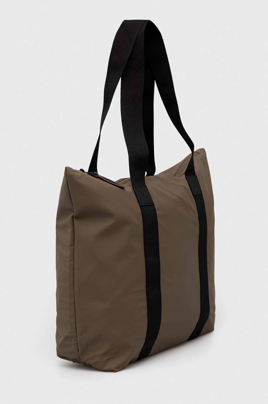 Rains geantă 12250 Tote Bag Rush culoarea maro 12250.66-66Wood - Pled.ro