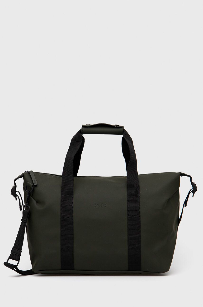 Rains geanta 13190 Weekend Bag Small culoarea verde - Pled.ro