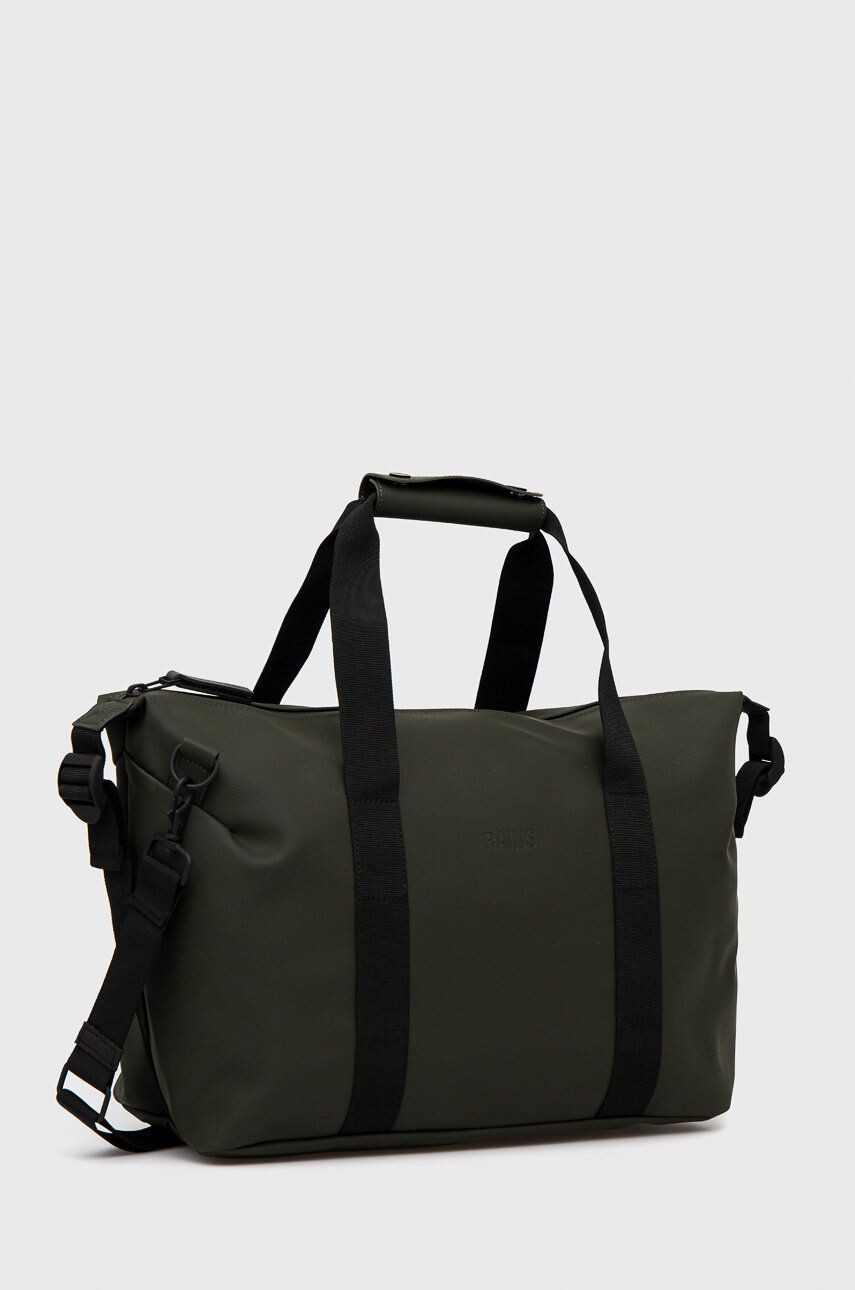 Rains geanta 13190 Weekend Bag Small culoarea verde - Pled.ro