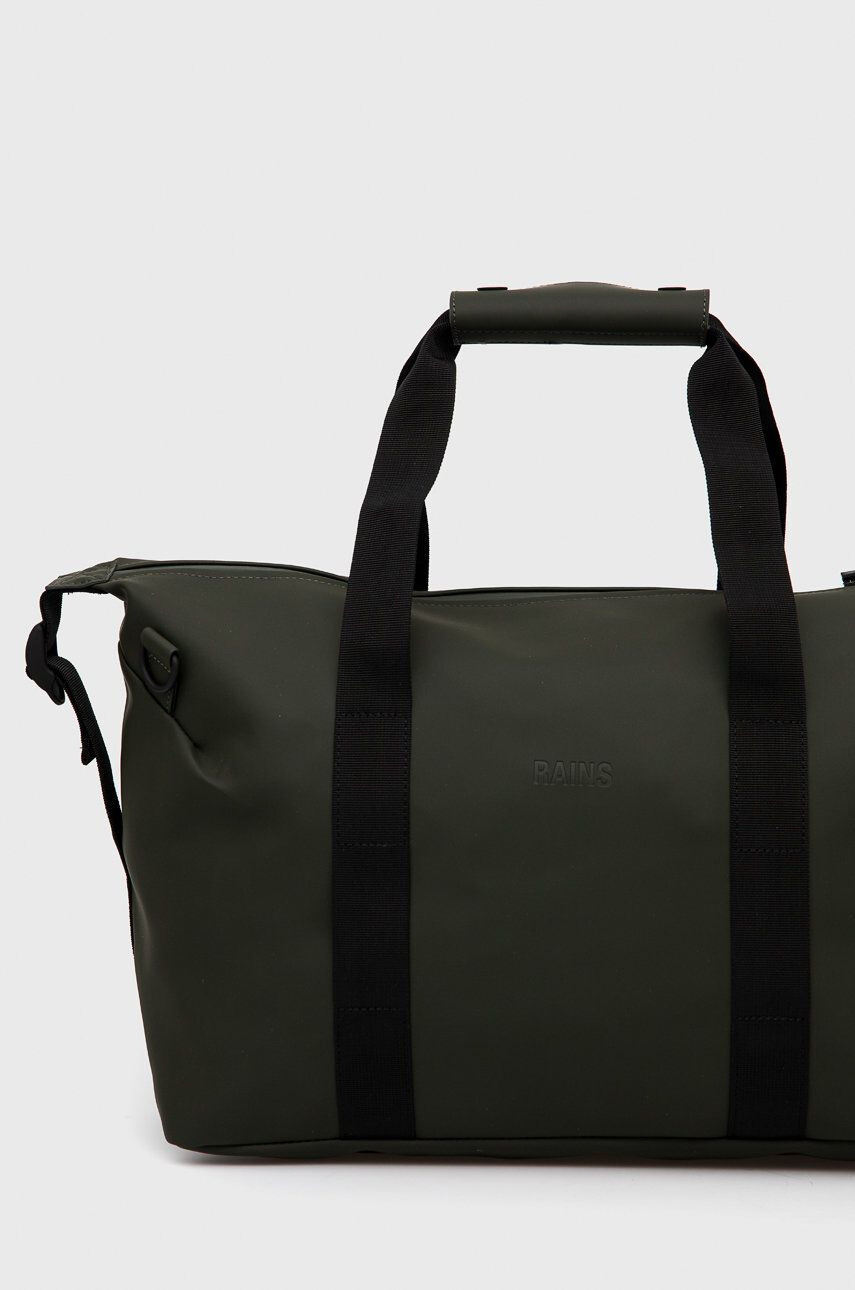 Rains geanta 13190 Weekend Bag Small culoarea verde - Pled.ro