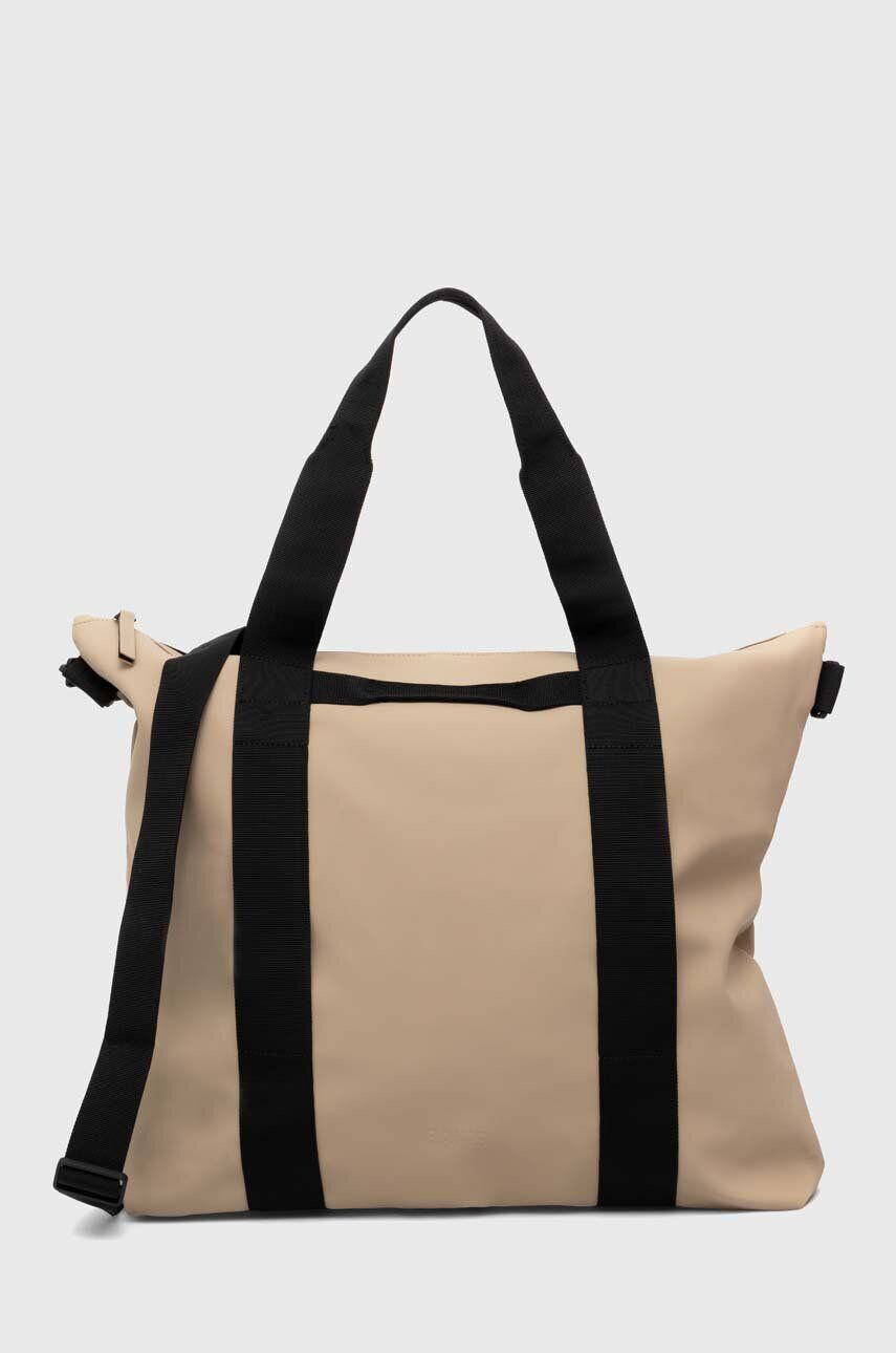 Rains geanta 14150 Tote Bags culoarea bej - Pled.ro