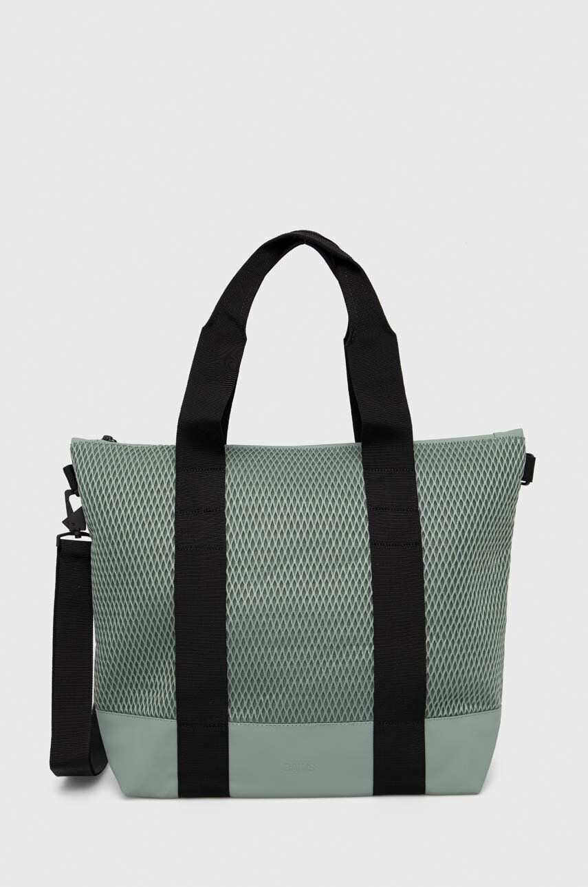 Rains geanta 14170 Tote Bags culoarea verde - Pled.ro