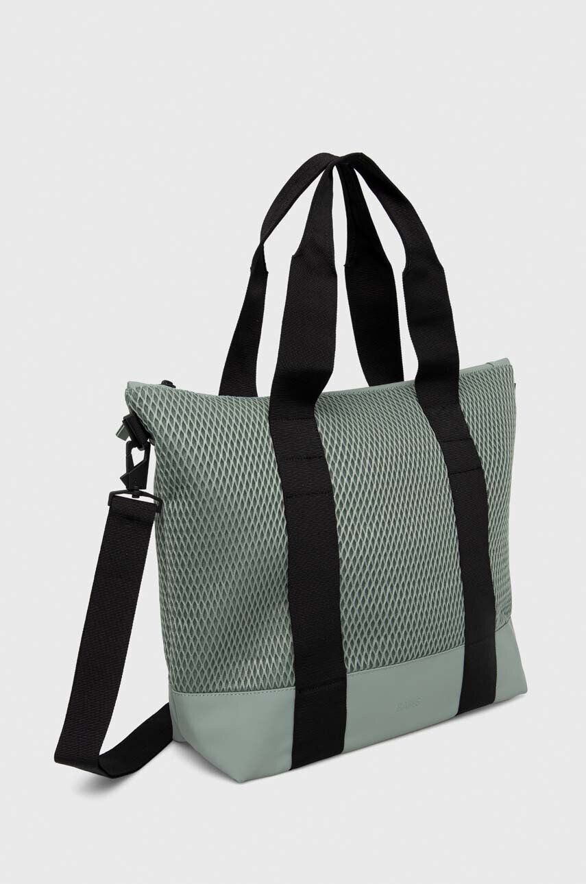 Rains geanta 14170 Tote Bags culoarea verde - Pled.ro