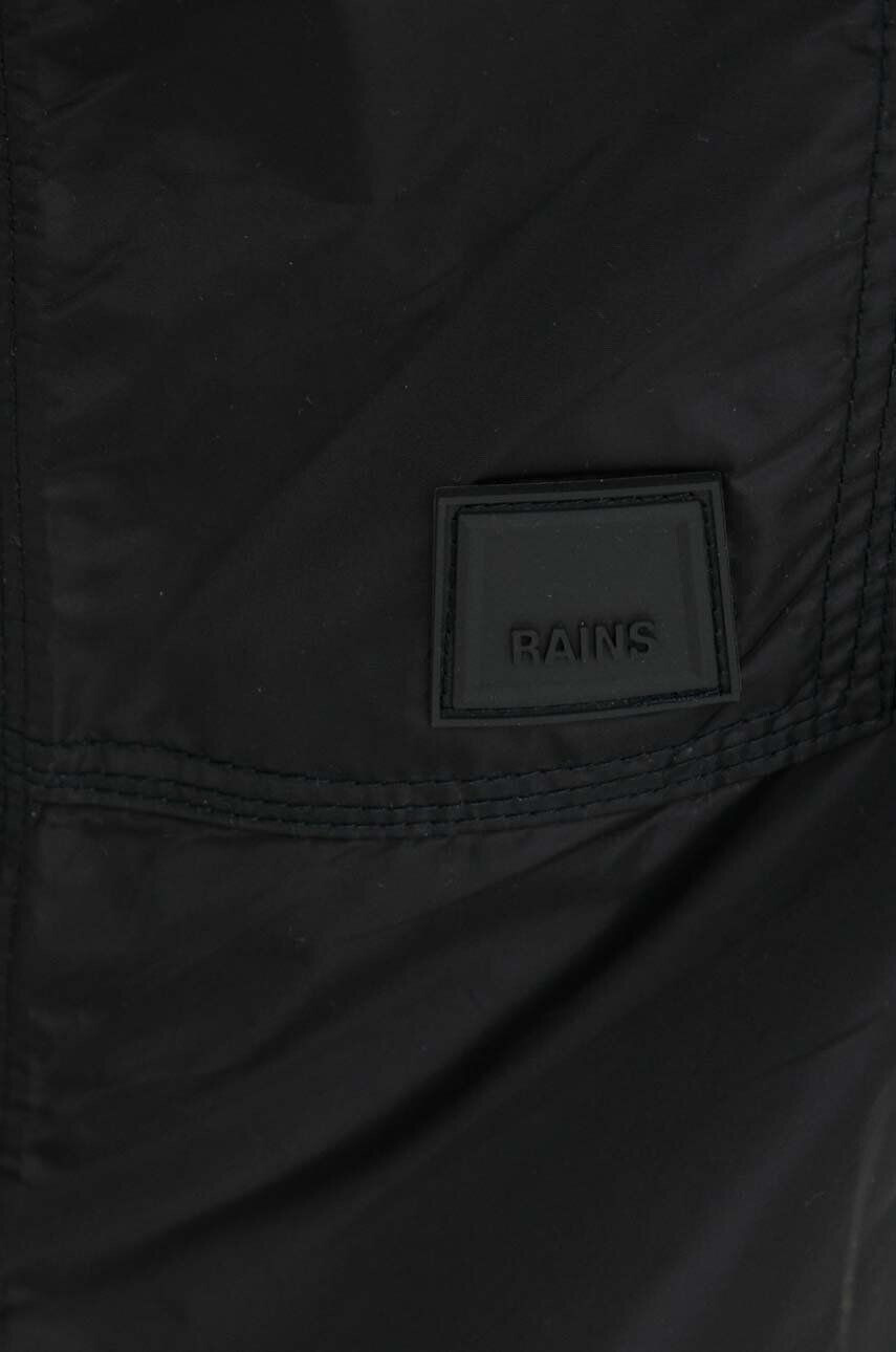 Rains pantaloni 18940 Pants Regular culoarea negru drept high waist - Pled.ro