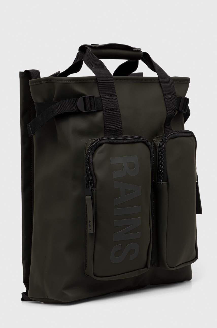 Rains rucsac 14240 Weekendbags culoarea verde mare neted - Pled.ro