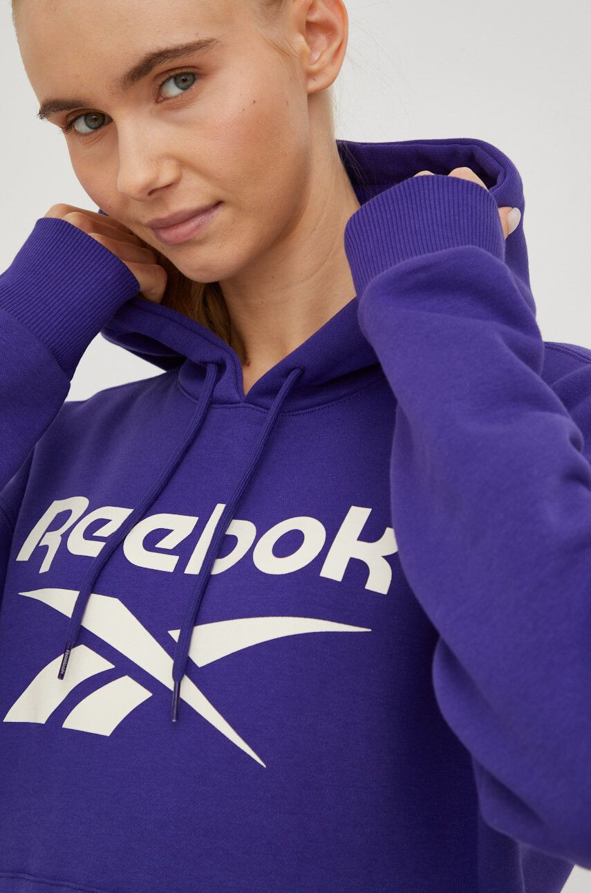 Reebok bluza femei culoarea violet cu imprimeu - Pled.ro