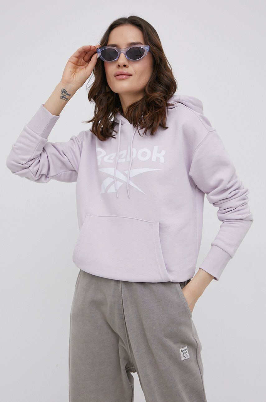 Reebok bluza HE5403 femei culoarea roz cu imprimeu - Pled.ro