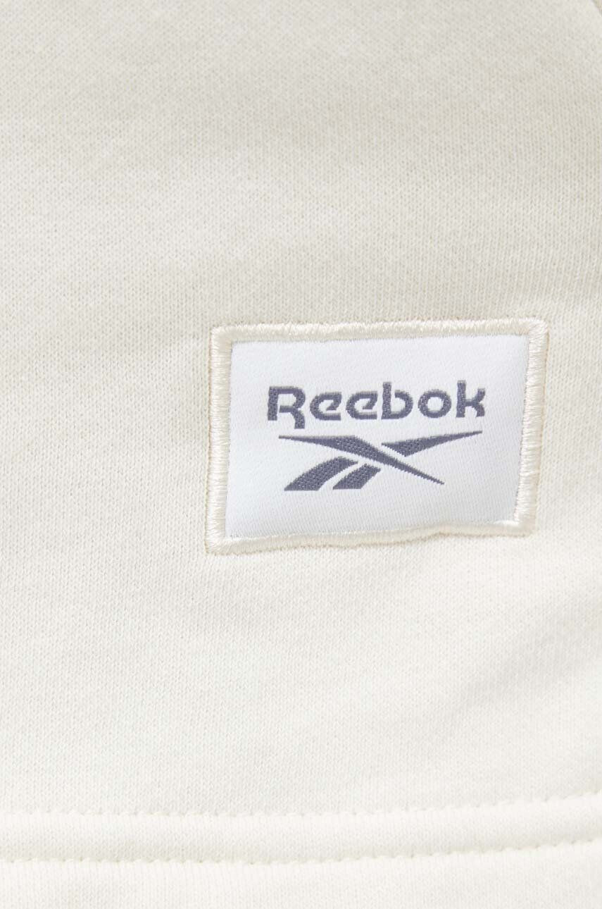 Reebok Classic bluza femei culoarea bej cu glugă neted - Pled.ro