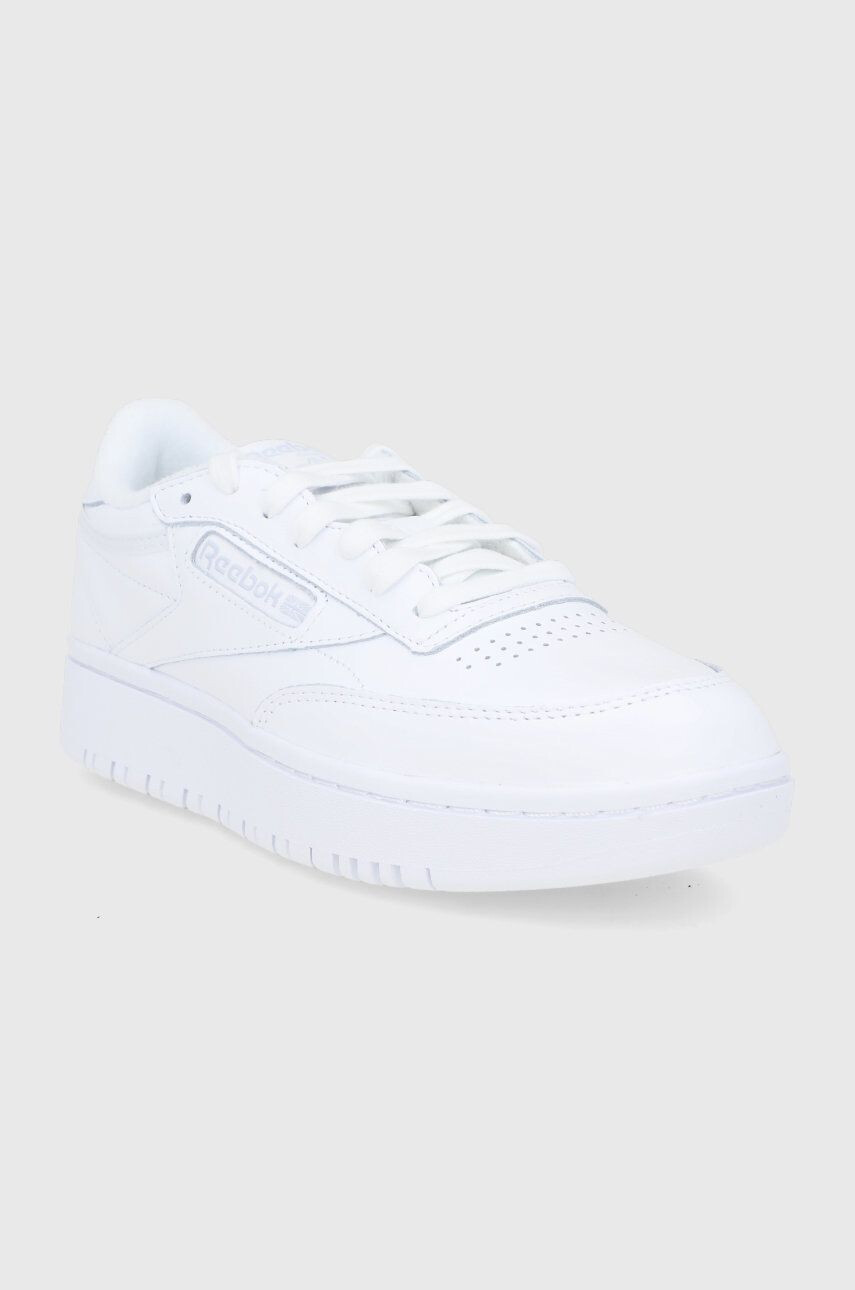 Reebok Classic Ghete de piele Club C Double GW0854 culoarea alb cu toc plat GW0854.100006321-WHT/GRY - Pled.ro