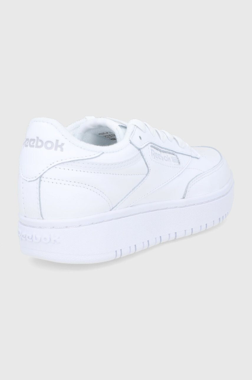 Reebok Classic Ghete de piele Club C Double GW0854 culoarea alb cu toc plat GW0854.100006321-WHT/GRY - Pled.ro