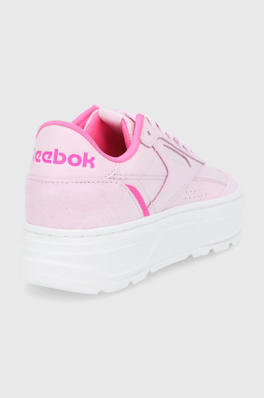 Reebok Classic Ghete de piele Club C Double Geo H67829 culoarea roz cu platformă - Pled.ro