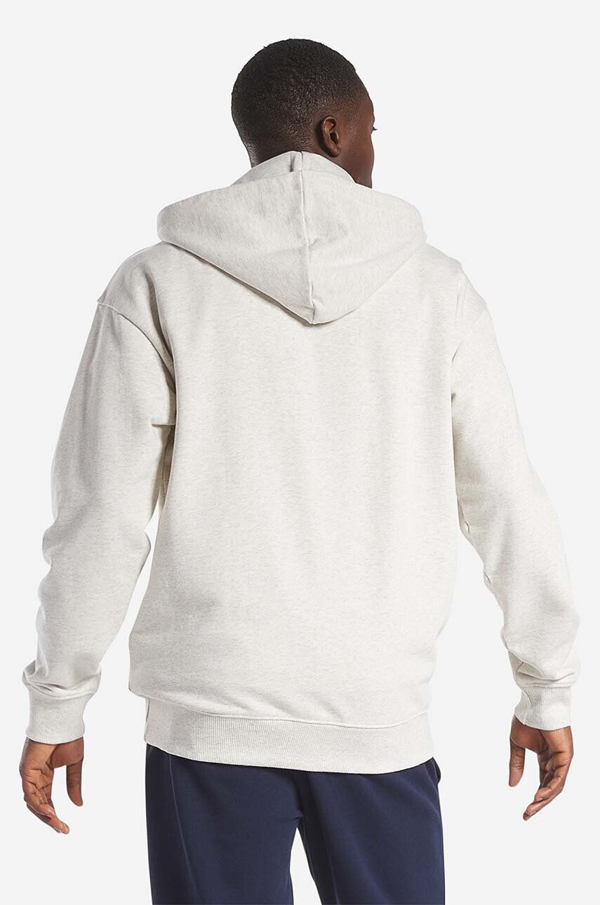 Reebok Classic hanorac de bumbac Small Vector Hoodie culoarea bej cu glugă melanj HS7152-CHAMEL - Pled.ro