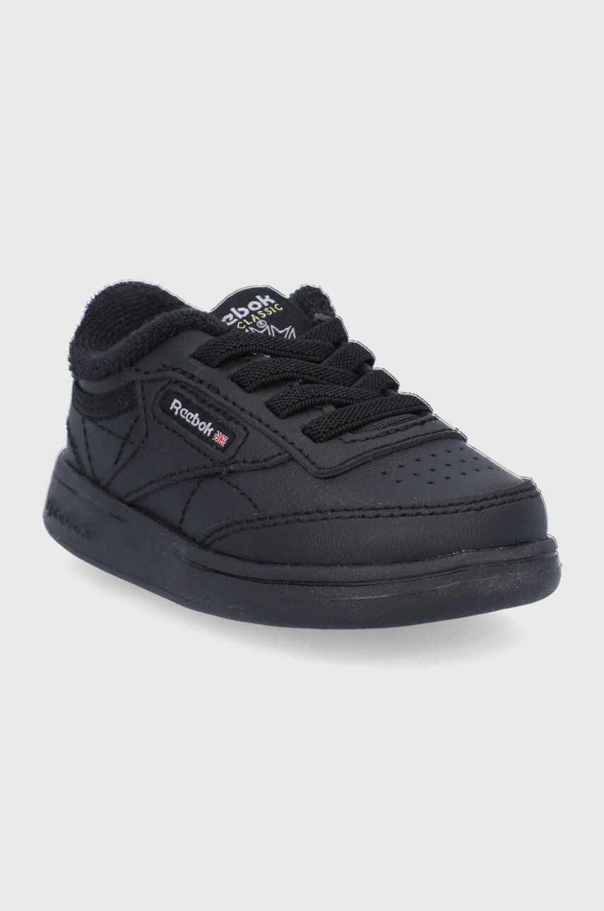 Reebok Classic încălțăminte din piele pentru copii Club C FZ2096 culoarea negru - Pled.ro