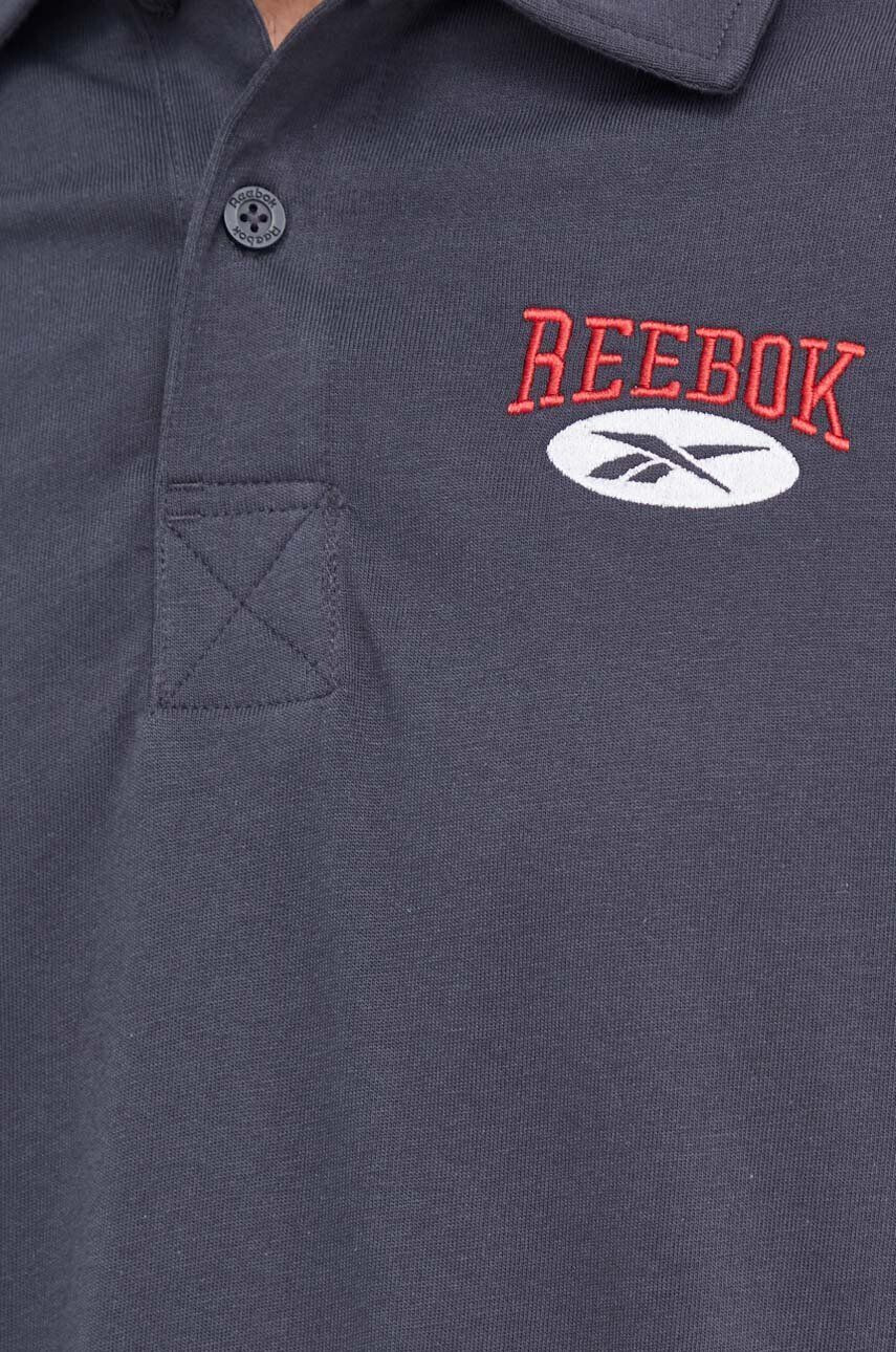 Reebok Classic longsleeve din bumbac culoarea gri cu imprimeu - Pled.ro