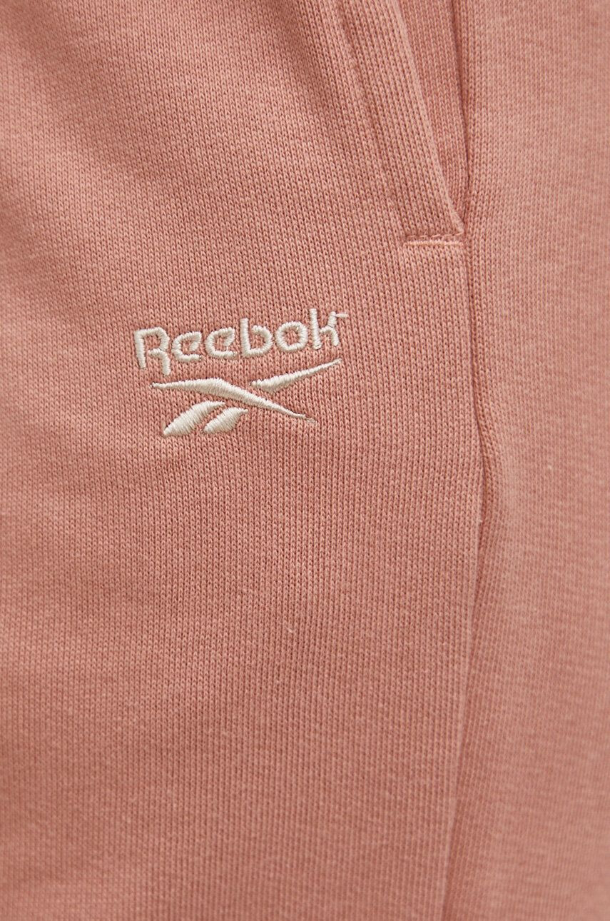 Reebok Classic Pantaloni de bumbac H49234 femei culoarea portocaliu material neted - Pled.ro