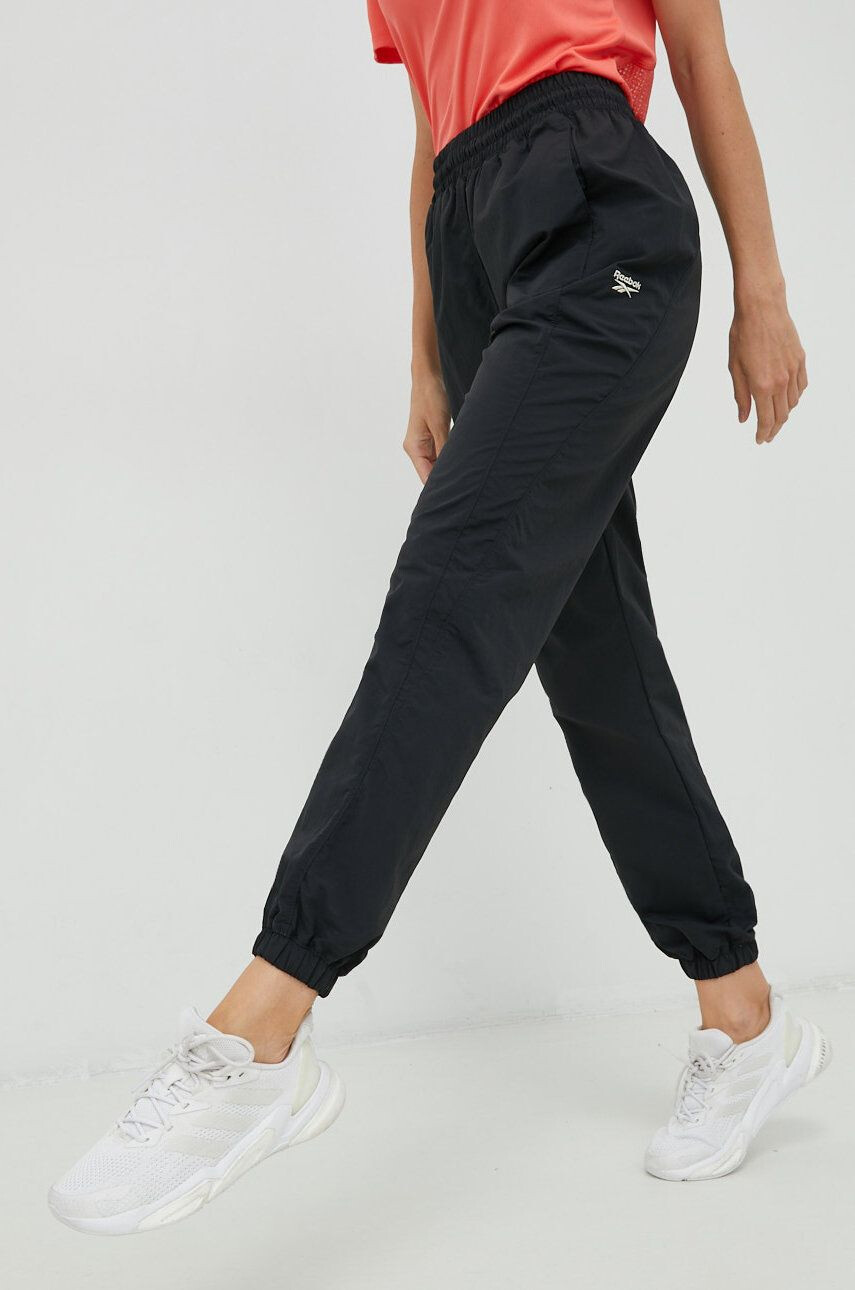 Reebok Classic pantaloni de trening femei culoarea negru neted - Pled.ro