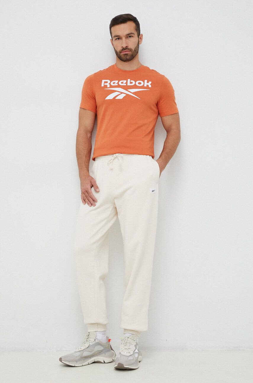 Reebok Classic pantaloni de trening din bumbac culoarea bej neted HS9153-NONDYE - Pled.ro