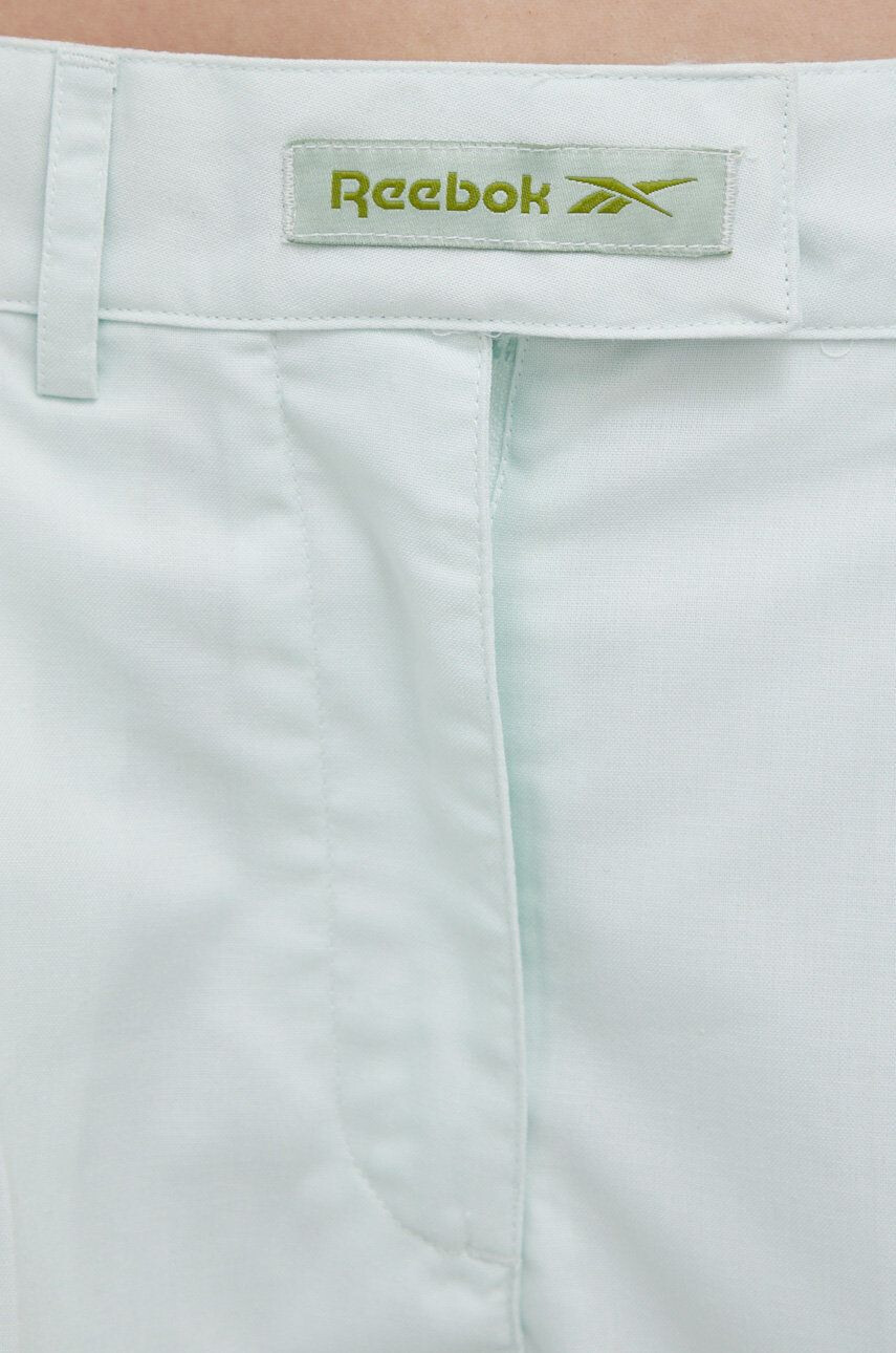 Reebok Classic pantaloni scurti HB8649 femei culoarea verde neted high waist - Pled.ro