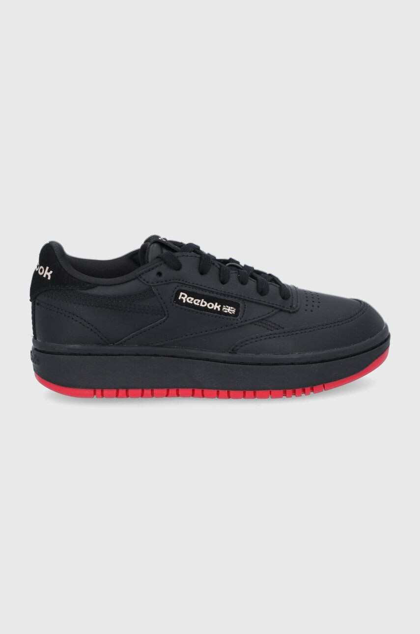 Reebok Classic Pantofi Club C Double culoarea negru cu platformă - Pled.ro