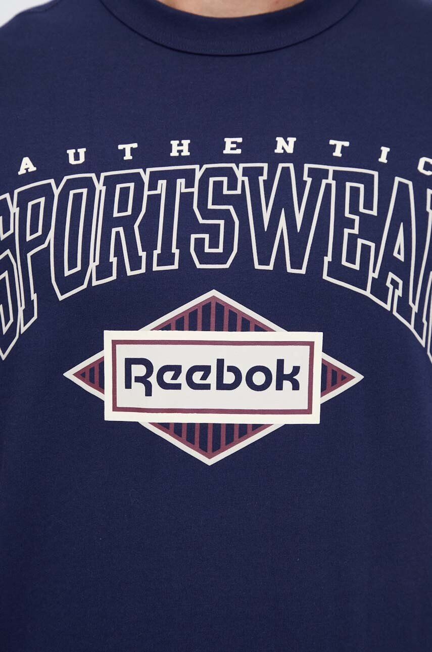 Reebok Classic tricou din bumbac culoarea albastru marin cu imprimeu - Pled.ro