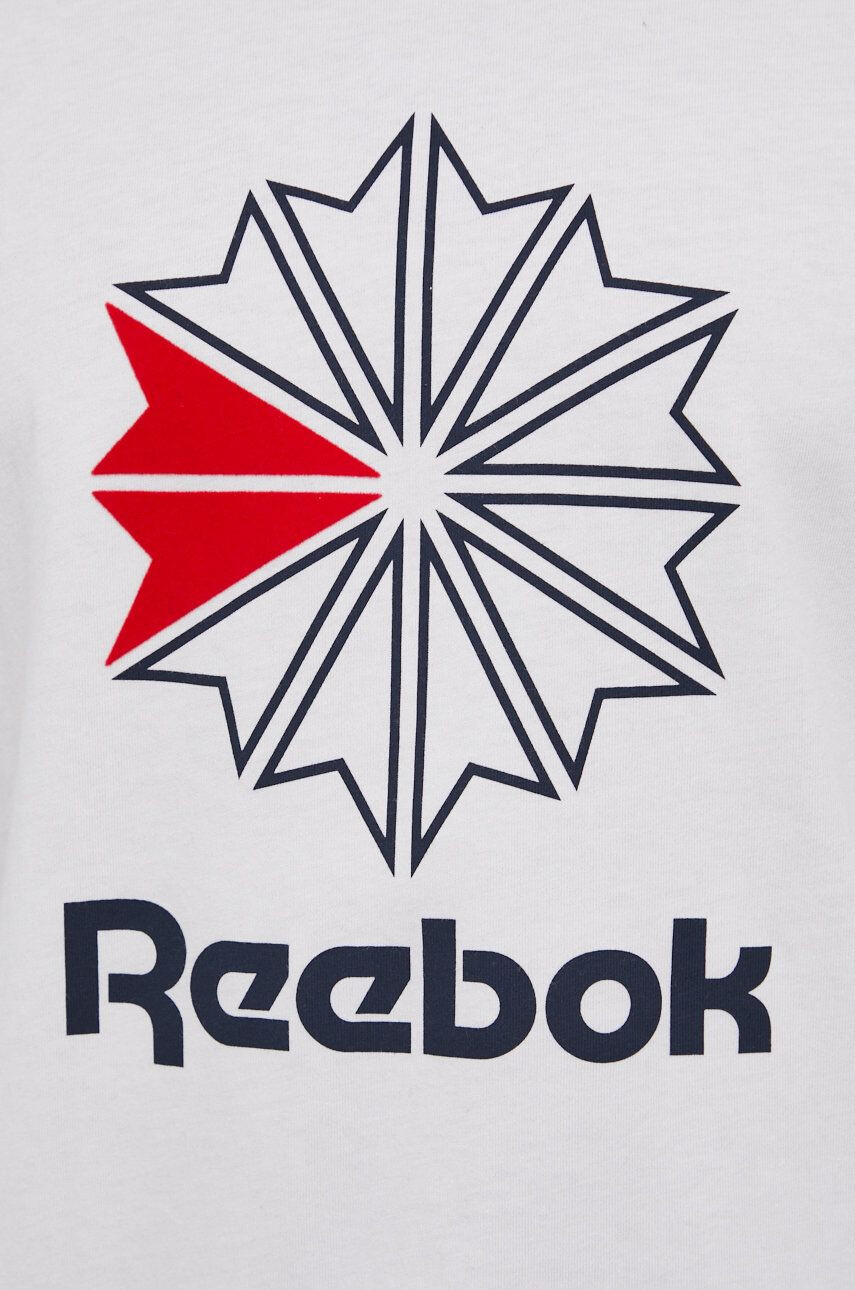 Reebok Classic Tricou din bumbac HD4015 culoarea alb cu imprimeu - Pled.ro