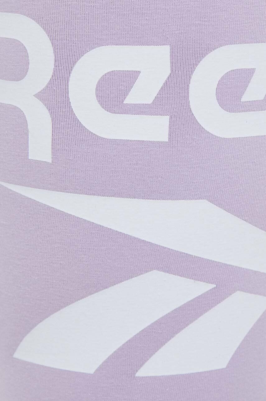 Reebok colanti femei culoarea violet cu imprimeu - Pled.ro