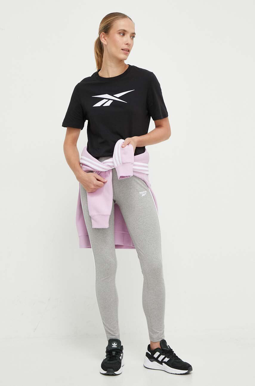 Reebok colanti femei culoarea gri melanj - Pled.ro