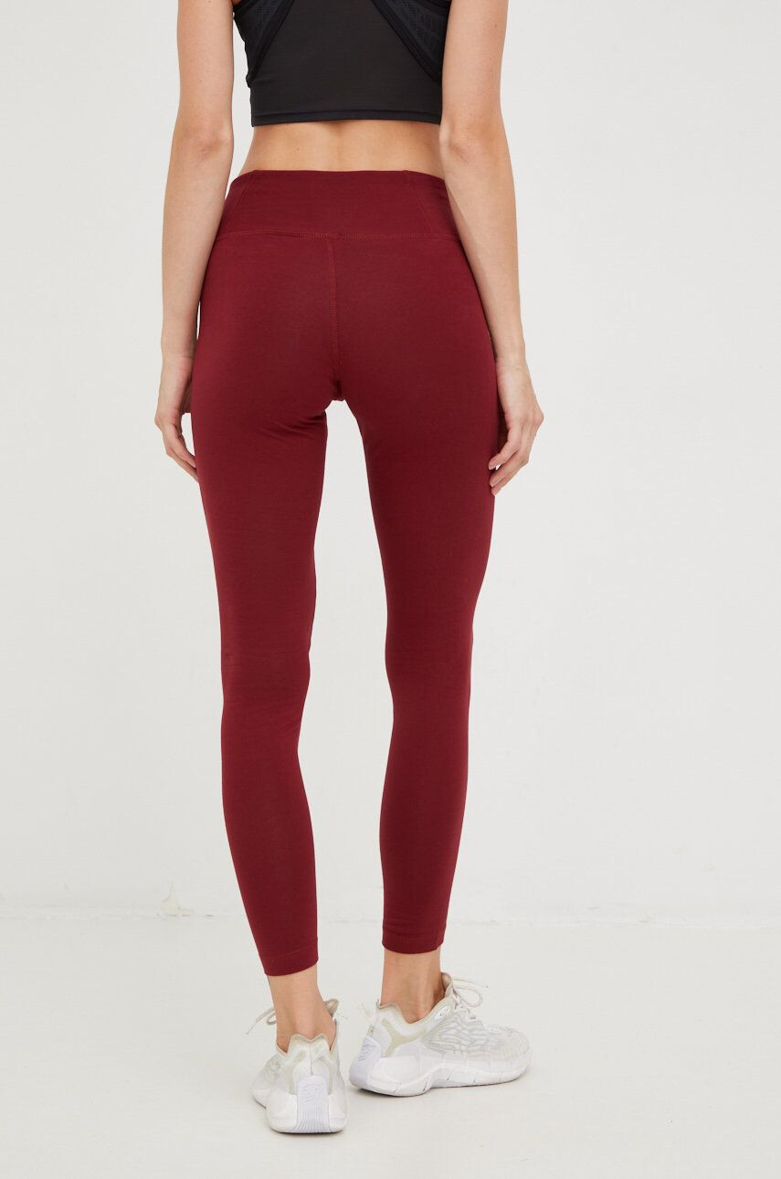 Reebok leggins de antrenament Identity femei culoarea bordo neted - Pled.ro