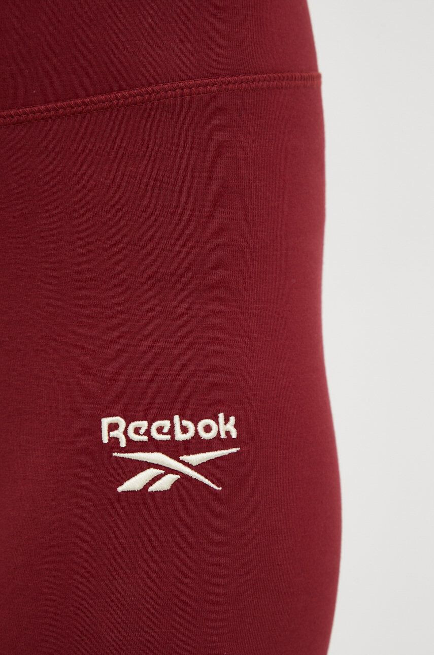 Reebok leggins de antrenament Identity femei culoarea bordo neted - Pled.ro