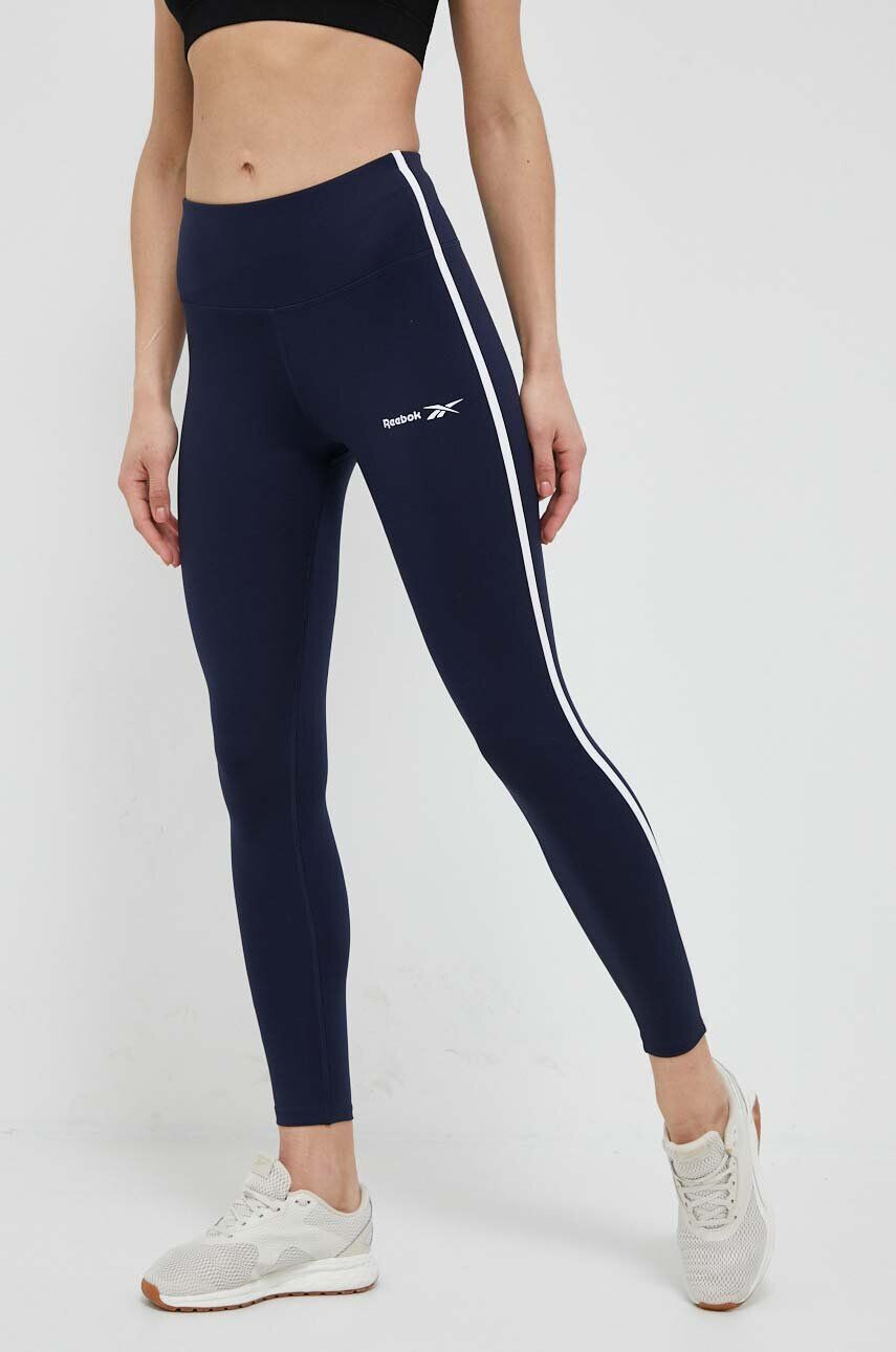 Reebok leggins de antrenament Identity Energy femei culoarea albastru marin cu imprimeu - Pled.ro