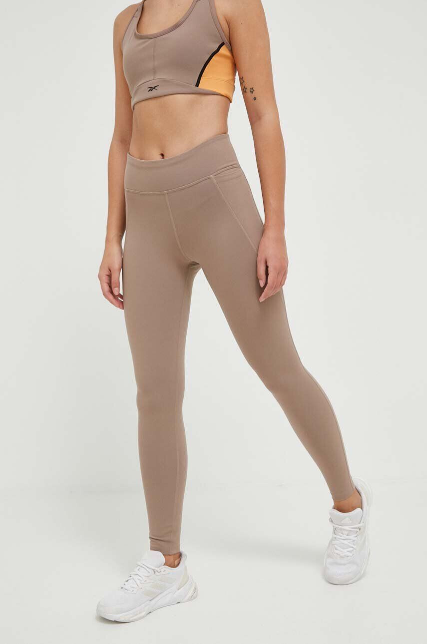 Reebok leggins de antrenament Lux culoarea bej neted - Pled.ro