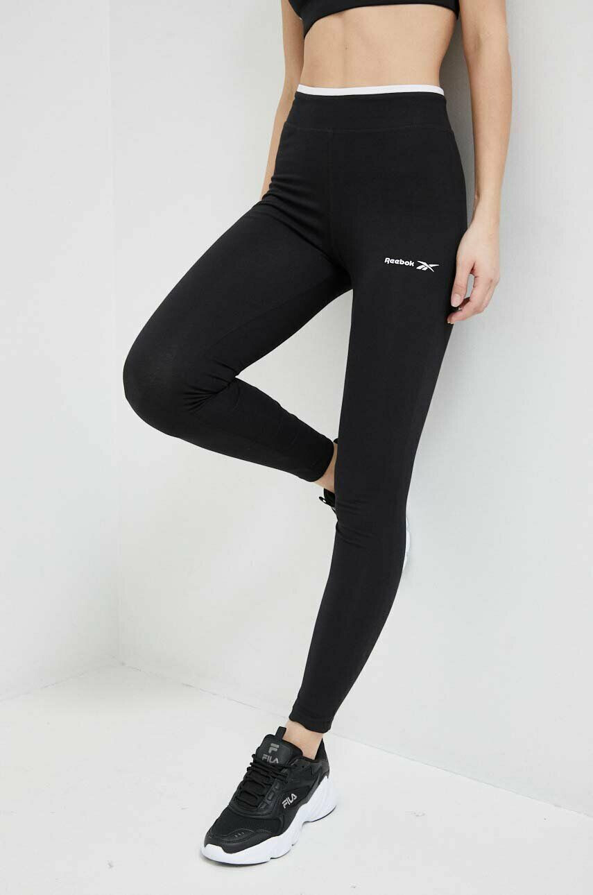 Reebok leggins sport Identity femei culoarea negru neted - Pled.ro