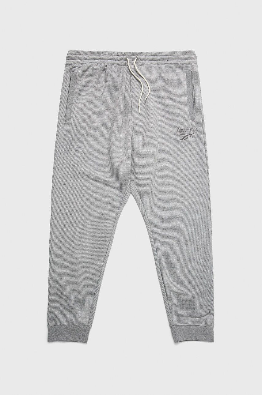 Reebok Pantaloni GI9409 bărbați culoarea gri melanj - Pled.ro