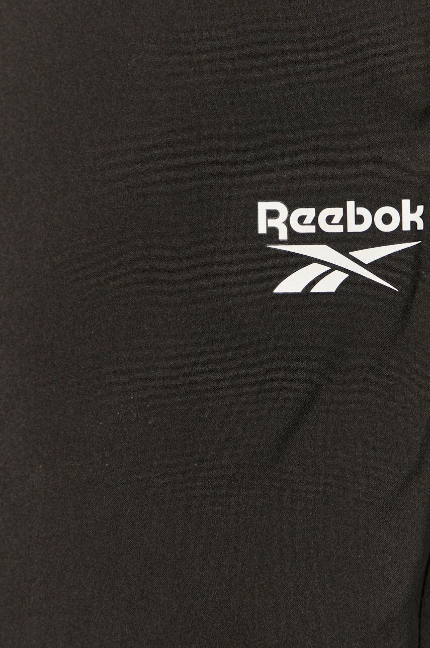 Reebok pantaloni barbati culoarea negru cu imprimeu - Pled.ro