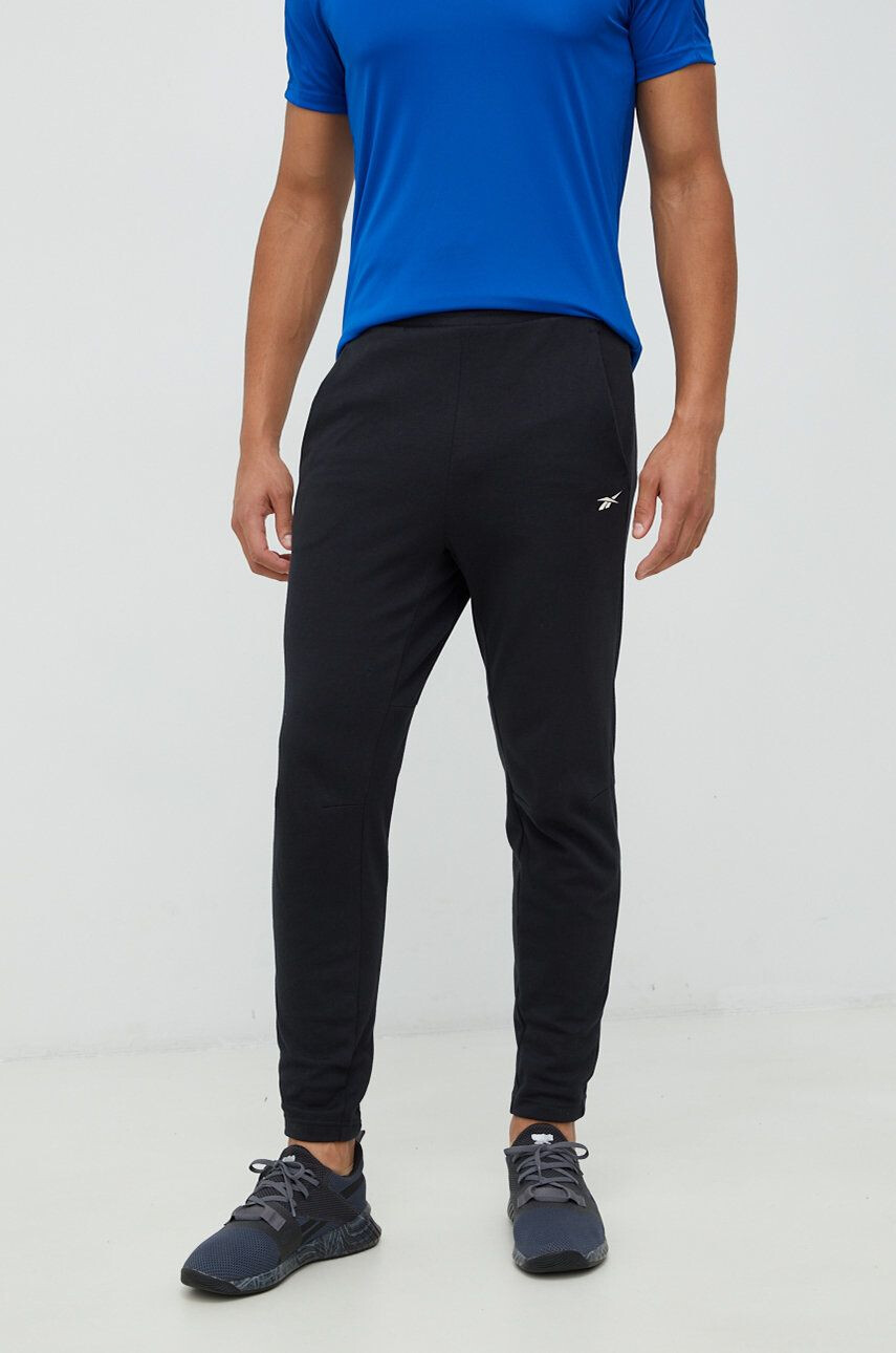 Reebok pantaloni de antrenament Dmx Interlock barbati culoarea negru neted - Pled.ro