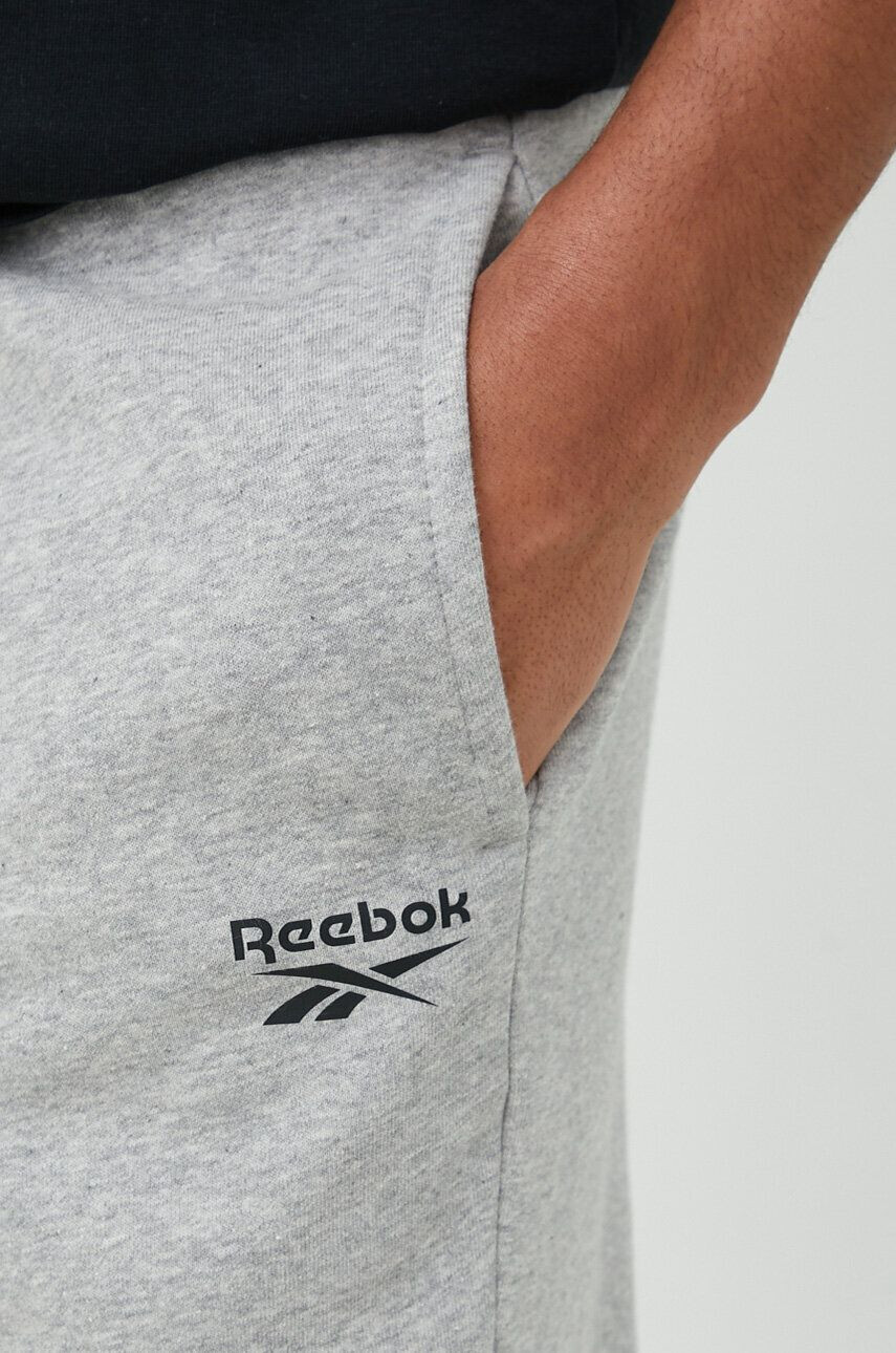 Reebok pantaloni de trening culoarea gri melanj - Pled.ro