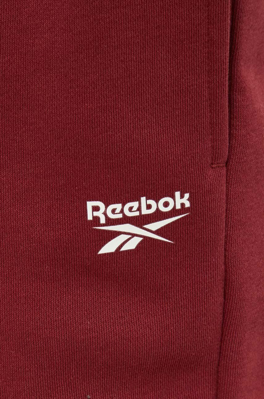 Reebok pantaloni de trening culoarea alb neted - Pled.ro