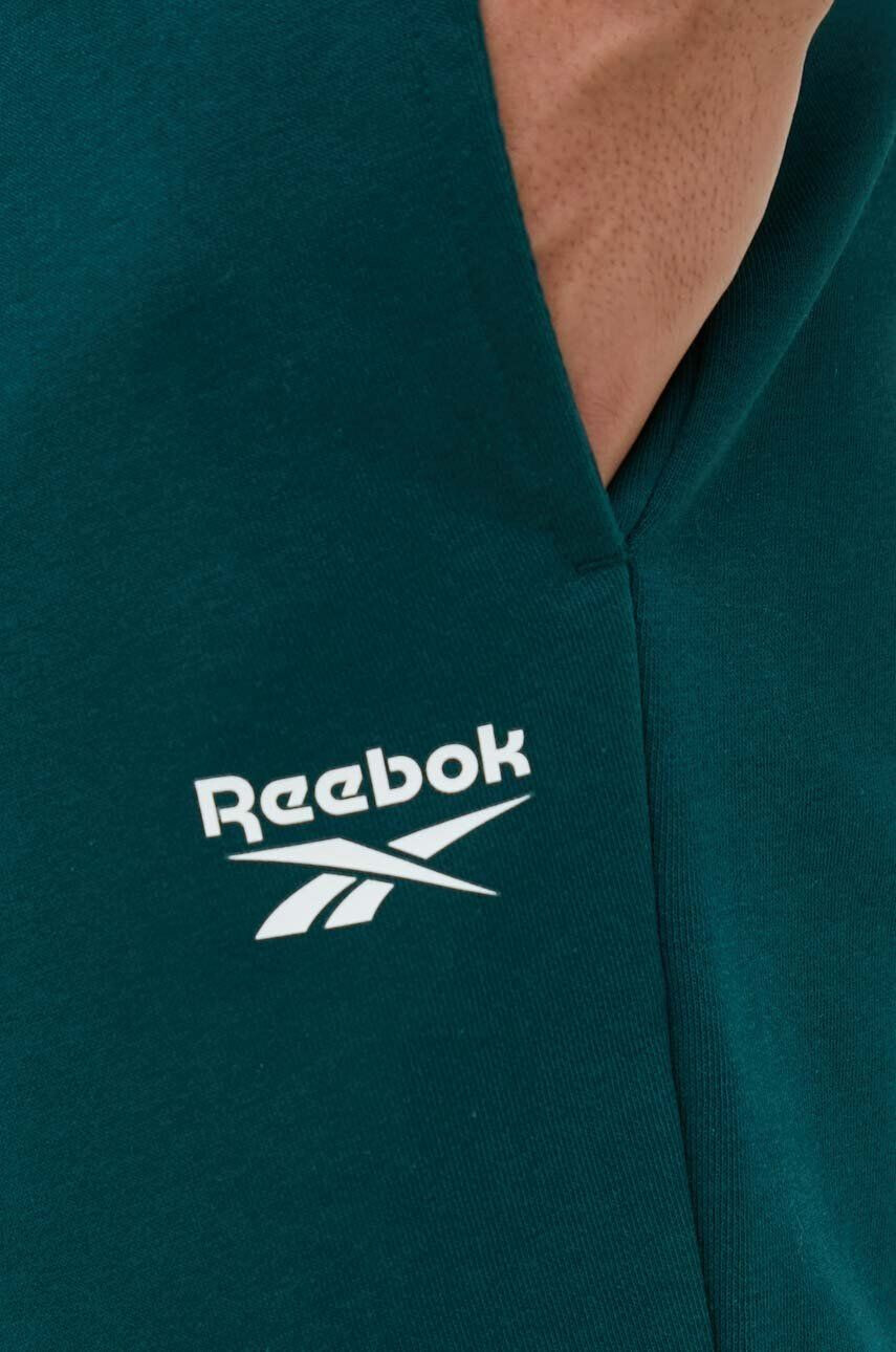 Reebok pantaloni de trening culoarea verde neted - Pled.ro