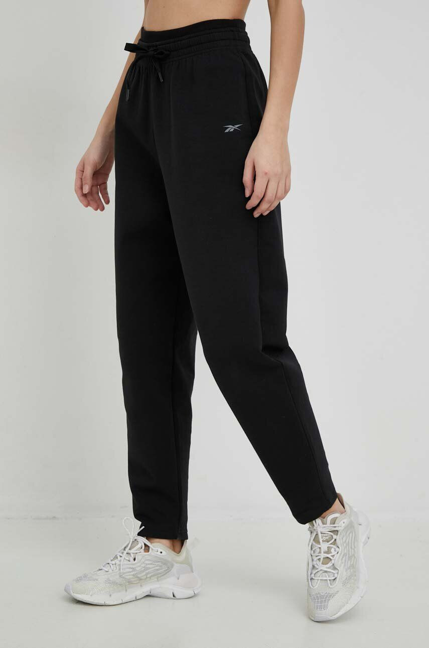 Reebok pantaloni de trening culoarea gri melanj - Pled.ro