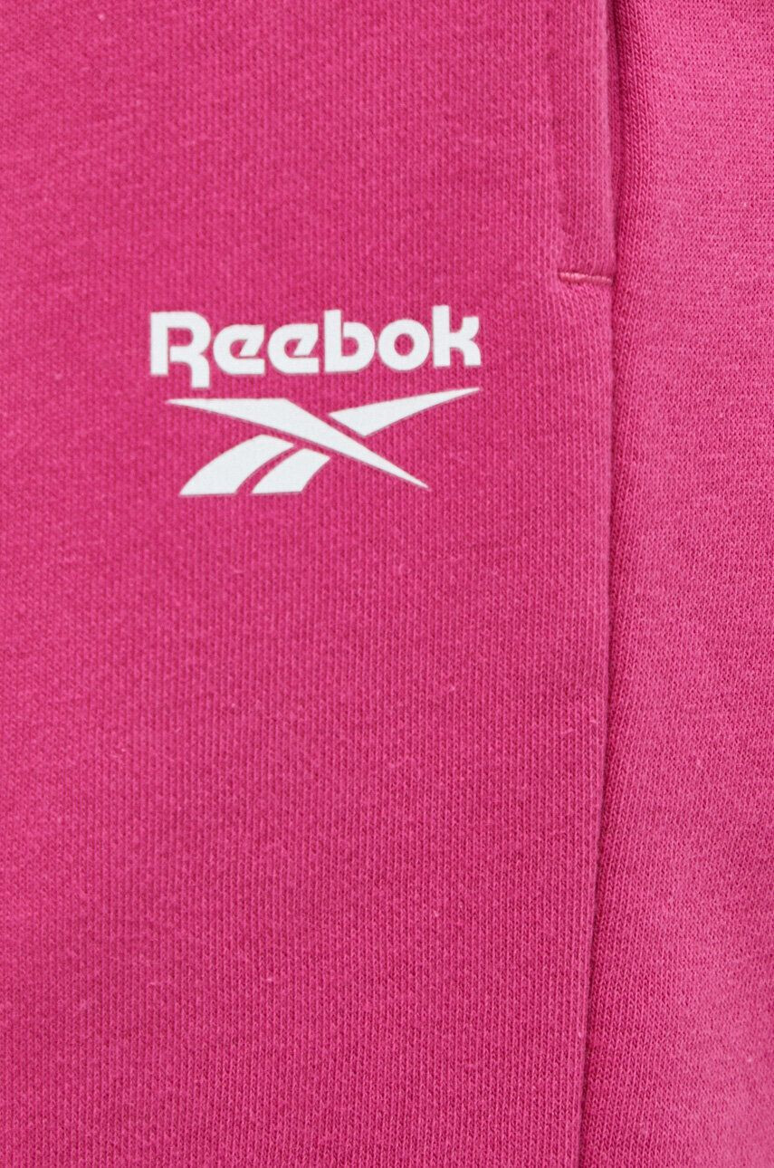 Reebok pantaloni de trening culoarea roz neted - Pled.ro