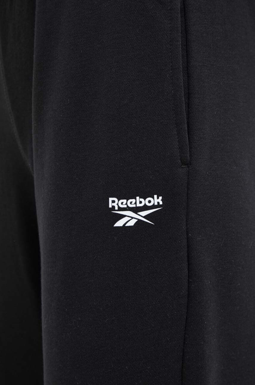 Reebok pantaloni de trening culoarea negru neted - Pled.ro