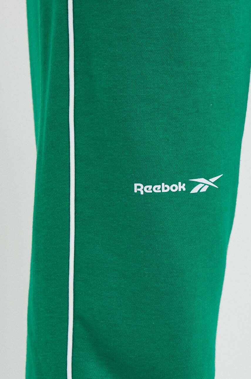 Reebok pantaloni de trening culoarea verde neted - Pled.ro