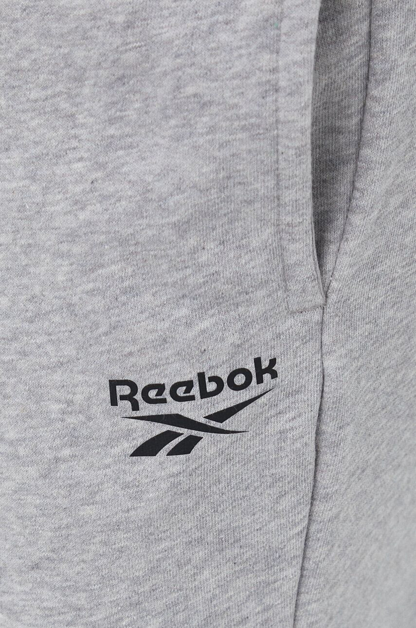 Reebok pantaloni de trening culoarea gri melanj - Pled.ro