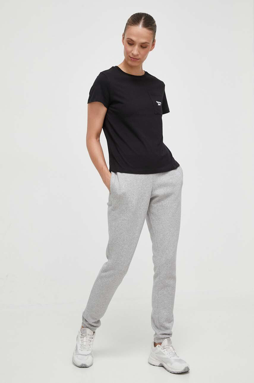 Reebok pantaloni de trening LUX COLLECTION culoarea gri melanj - Pled.ro