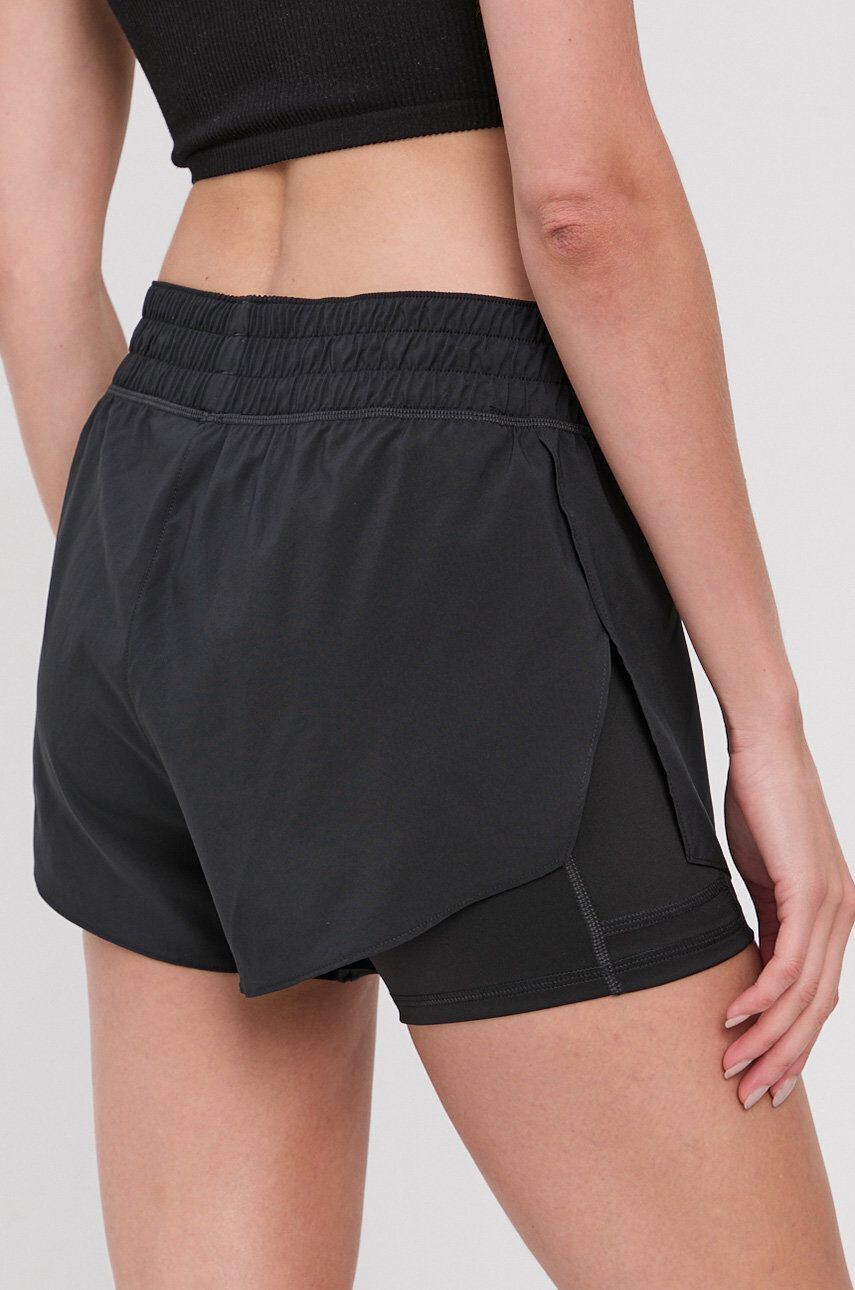 Reebok Pantaloni scurți GR9511 femei culoarea negru material neted medium waist - Pled.ro