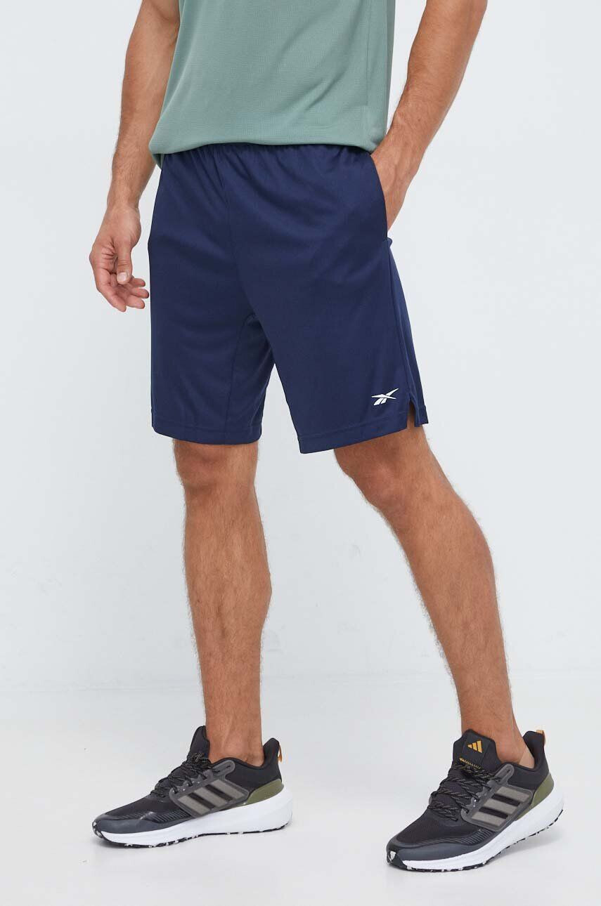 Reebok pantaloni scurți de antrenament Comm culoarea albastru marin - Pled.ro