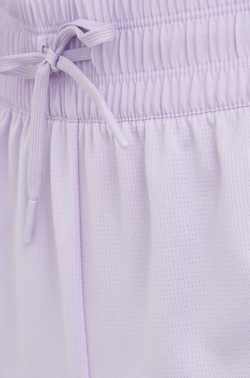 Reebok pantaloni scurți de antrenament Workout Ready femei culoarea violet cu imprimeu high waist - Pled.ro